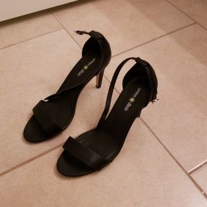 Black PeekToe, Strappy Heel
